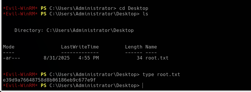 Domain Admin and root flag